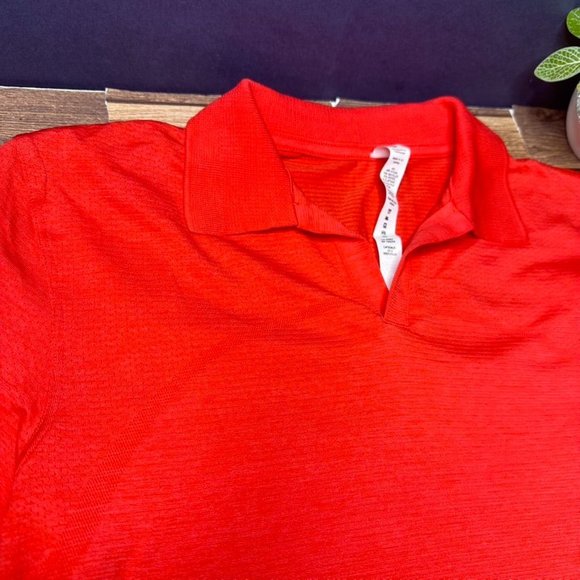 Lululemon Swiftly Tech Relaxed Fit Polo Shirt NWT Size 6 (Hot Heat/Red Glow) - Picture 6 of 11